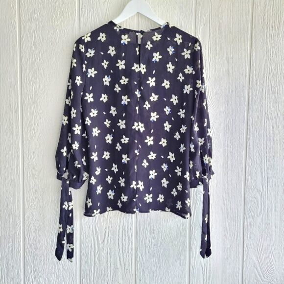 Halogen Black Floral Sheer Blouse - Picture 2 of 5